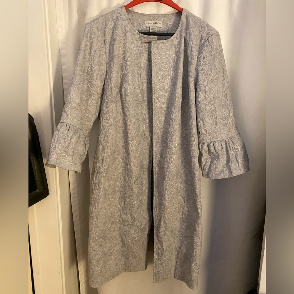 Formal silver overcoat size 16 ✨